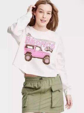 Ford Cream Sweatshirt with Pink Graphic